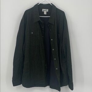 Duluth Trading Green Plaid Fire Hose Flannel Lined Chore Jacket Men’ Men’s 3XL